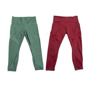 Members Mark Sams Club Leggings lot of two green burgundy size XXL Athletic